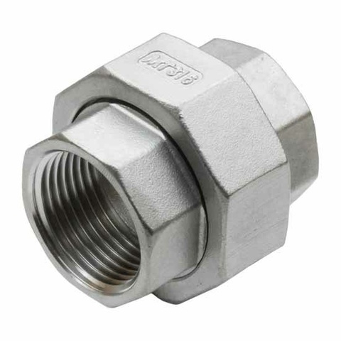 Three-Piece Union PTFE Flat Seal Stainless Steel