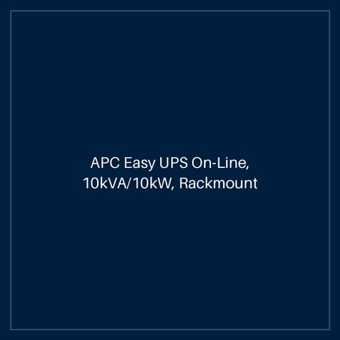 APC Easy UPS On-Line, 10kVA/10kW, Rackmount 5U, 230V, Hard wire 3-wire(1P+N+E) outlet, Intelligent Card Slot, LCD, Extended Runtime, W/ Rail Kit