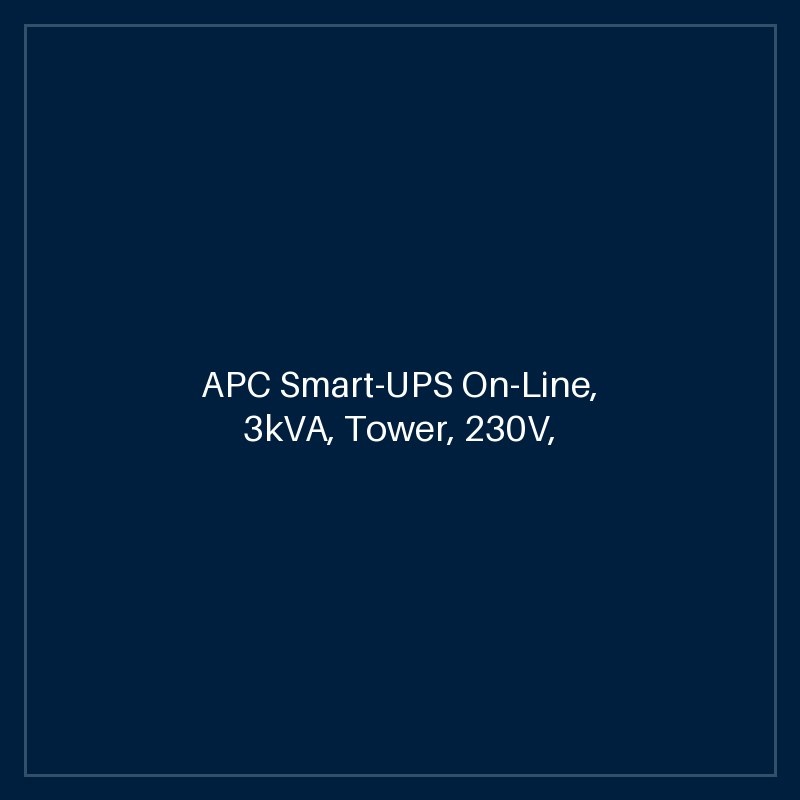 APC Smart-UPS On-Line, 3kVA, Tower, 230V, 8x C13+2x C19 IEC outlets, SmartSlot, Extended runtime, W/O rail kit