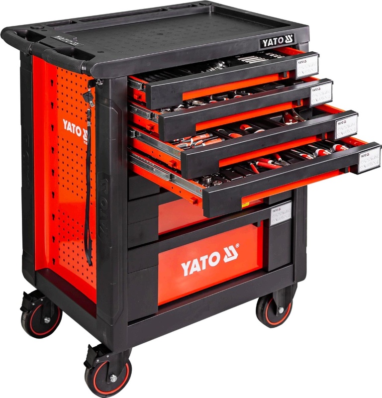 Service tool cabinet with tools