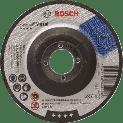 Bosch Metal Grinding: Expert for grinding disc with depressed centre, 100 mm, 16,00 mm, 6,0 mm