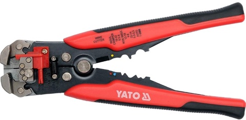 Universal wire stripper and ratchet crimping pliers