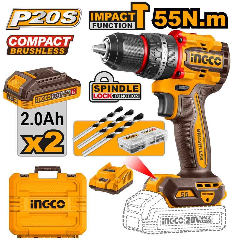 Ingco Compact Brushless Cordless Impact Drill
