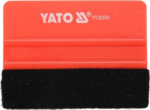 Squeegee with felt for pressing the film