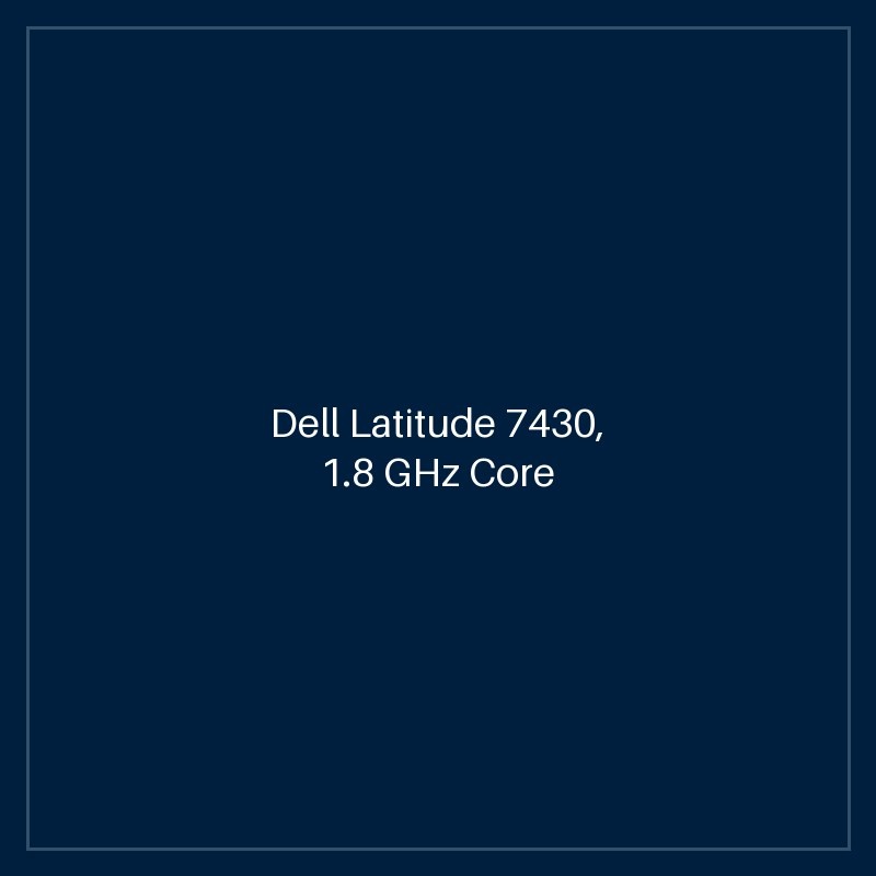 Dell Latitude 7430, 1.8 GHz Core i7-1265U, 10-core CPU, 4.8 GHz Turbo, 16GB DDR4-3200, 512GB NVMe SSD, 14" Full HD 1920 x 1080, Backlit Keyboard, Thunderbolt 4, Dual Speakers, Intel Iris Xe Graphics, DOS