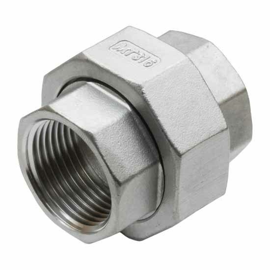 Three-Piece Union PTFE Flat Seal Stainless Steel