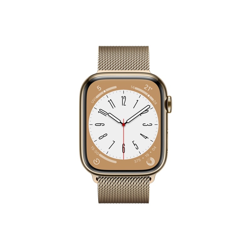 APPLE WATCH SERIES 8 GPS + CELLULAR 45MM GOLD STAINLESS STEEL CASE WITH GOLD MILANESE LOOP