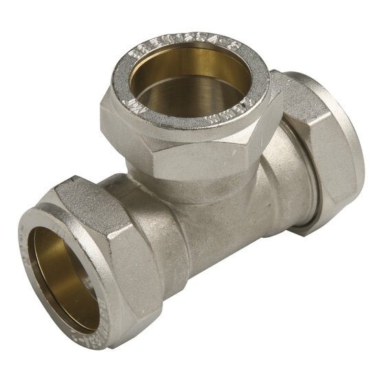 Reducing Tee Nickel-Plated Brass Compression