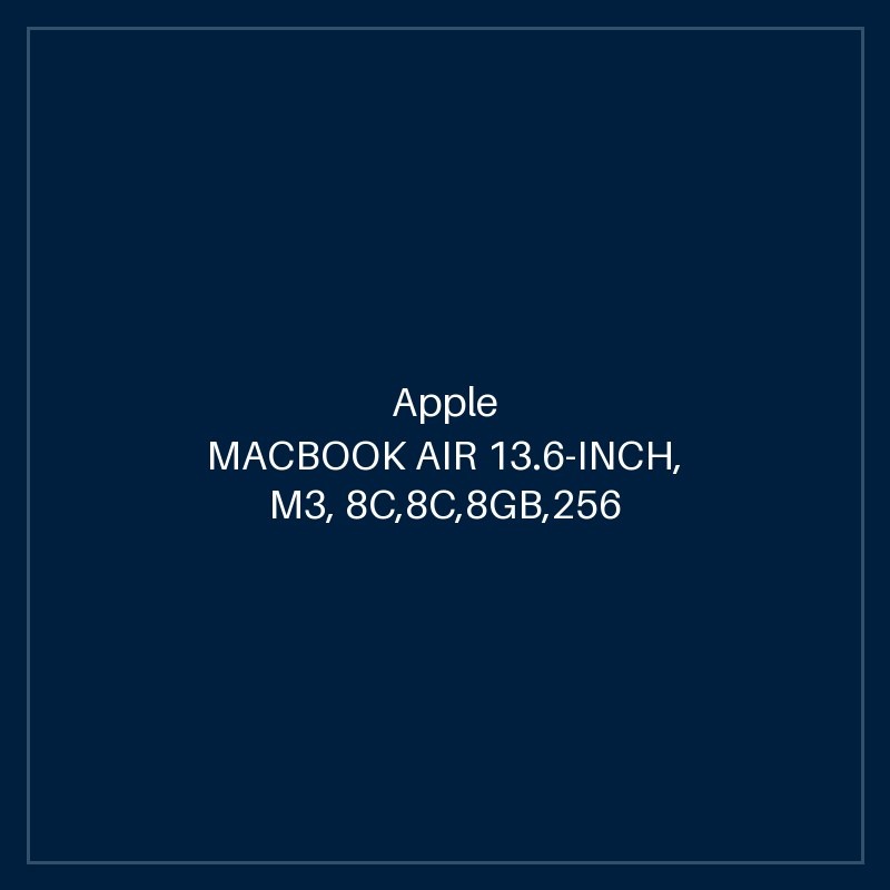 MACBOOK AIR 13.6-INCH, M3, 8C,8C,8GB,256 GB SSD, SPACE GREY