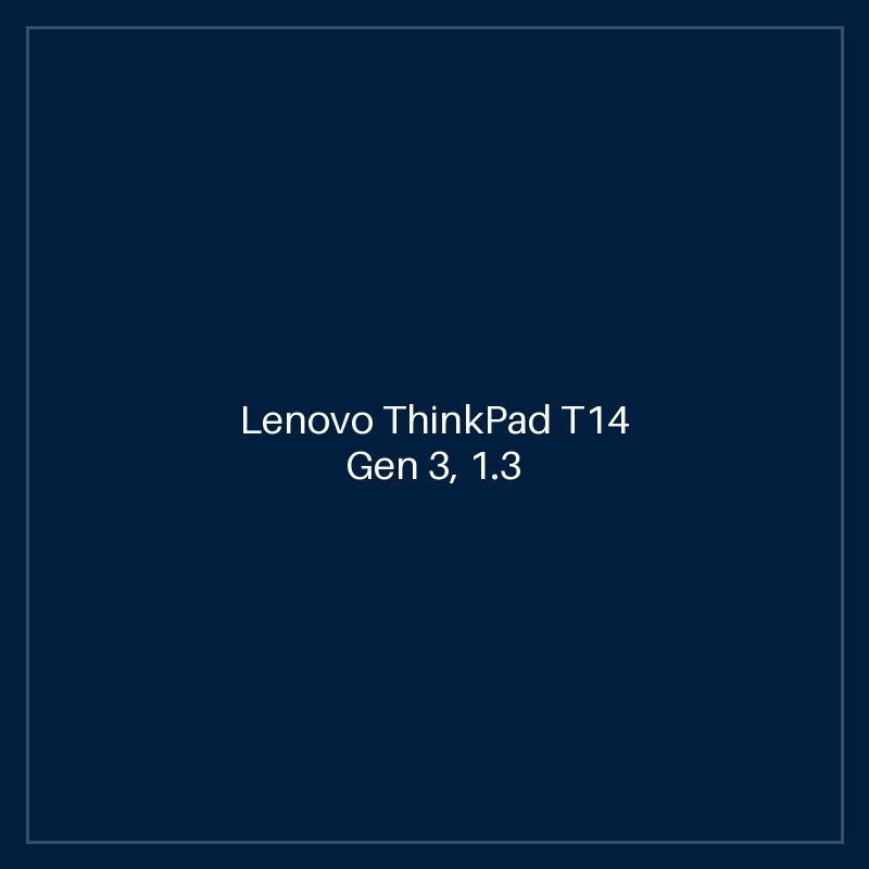 Lenovo ThinkPad T14 Gen 3, 1.3 GHz Core i5-1235U, 10-core CPU, 4.4 GHz Turbo, 8GB DDR4-3200, 512GB NVMe SSD, 14" Full HD IPS 1920 x 1080, Backlit Keyboard, Thunderbolt 4, Dual Speakers, Dolby Audio