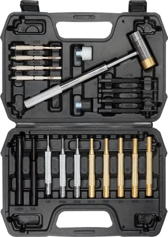 Brass pin punch set