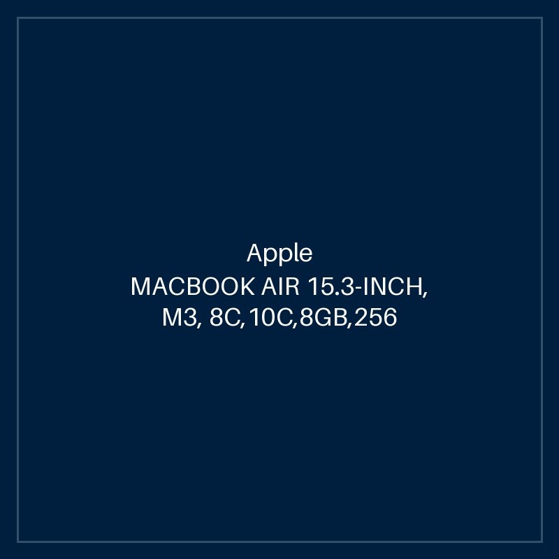 MACBOOK AIR 15.3-INCH, M3, 8C,10C,8GB,256 GB SSD, MIDNIGHT