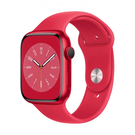 APPLE WATCH SERIES 8 GPS + CELLULAR 45MM (PRODUCT)RED ALUMINIUM CASE WITH (PRODUCT)RED SPORT BAND - REGULAR