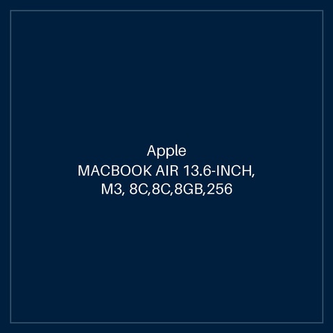 MACBOOK AIR 13.6-INCH, M3, 8C,8C,8GB,256 GB SSD, SPACE GREY