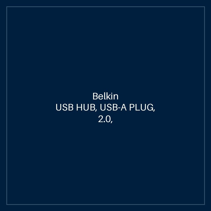 BELKIN USB HUB, USB-A PLUG, 2.0, USB PORTS 4, USB-A SOCKET