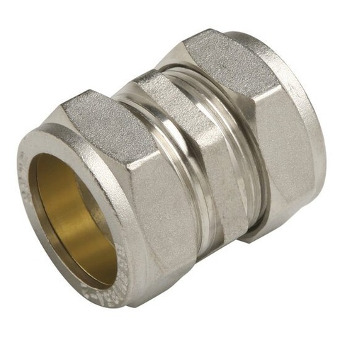 Straight Coupling Nickel-Plated Brass Compression