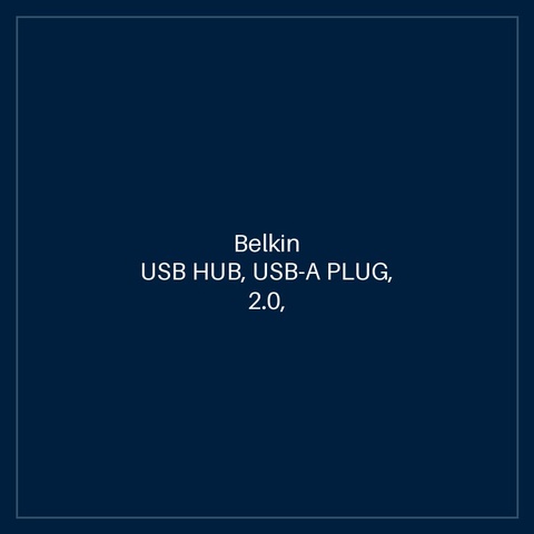 BELKIN USB HUB, USB-A PLUG, 2.0, USB PORTS 4, USB-A SOCKET