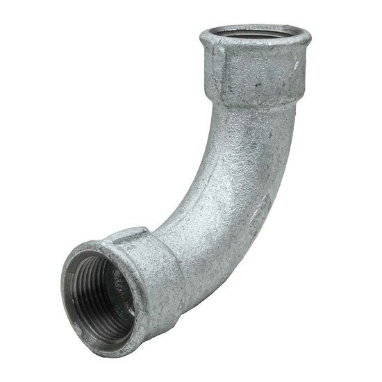 F-F 90° Long Sweep Bend Galvanized Iron