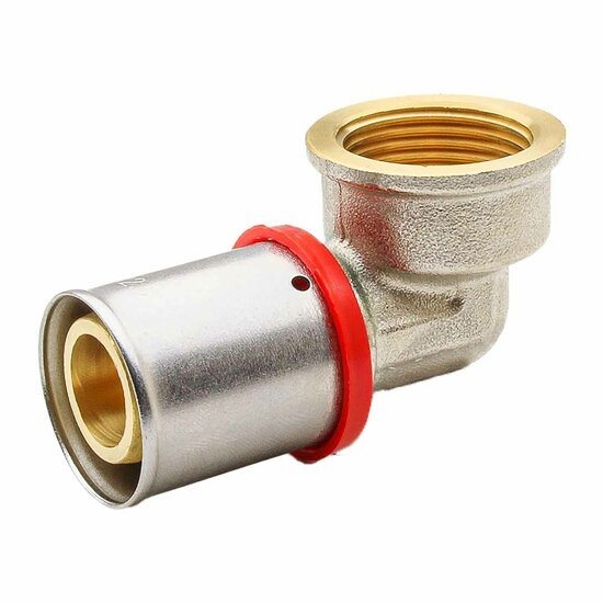 Female Elbow 90° Multilayer Press Fitting U Profile Red