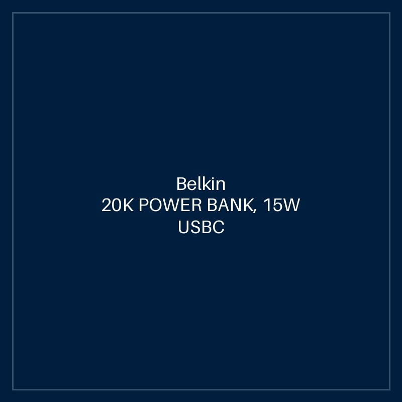 20K POWER BANK, 15W USBC IN, USBA OUT, WHT