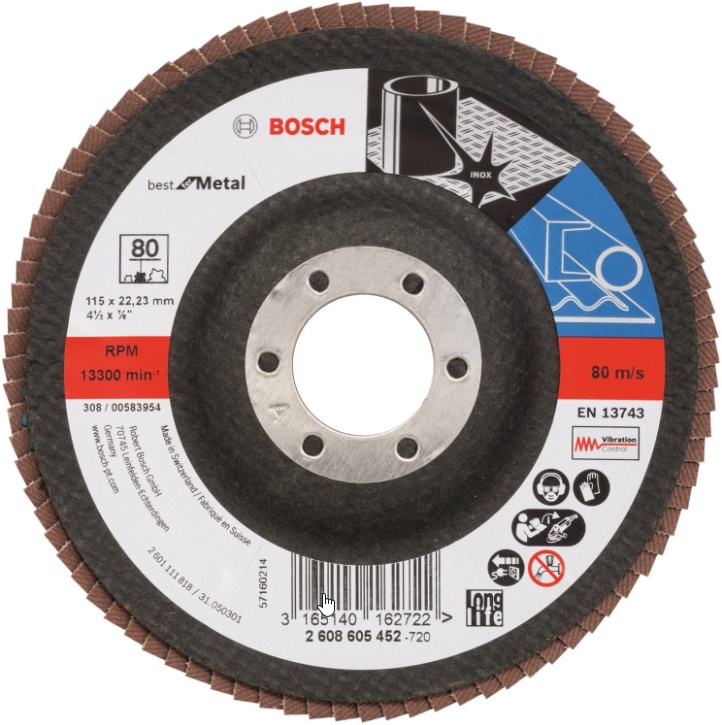 Bosch Flap dics: Flap Disc; Best for Metal 115 22,23 P120