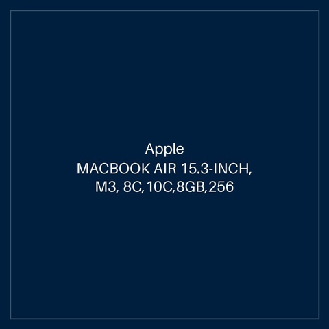 MACBOOK AIR 15.3-INCH, M3, 8C,10C,8GB,256 GB SSD, MIDNIGHT