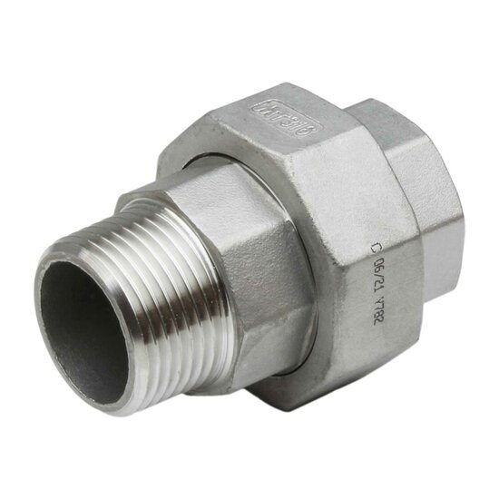 M-F Three-Piece Union Stainless Steel