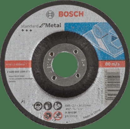Bosch Metal Grinding: Standard for grinding disc with depressed centre, 115 mm, 22,23 mm, 6,0 mm
