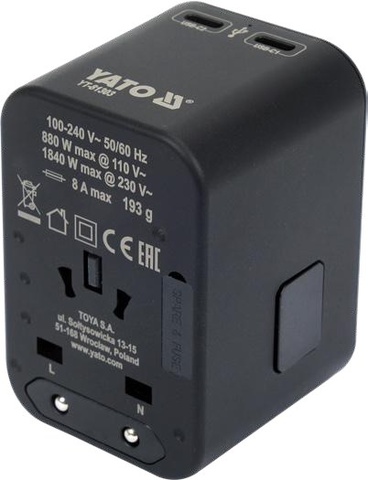 Universal travel adapter with USB