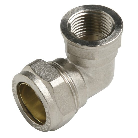 Female 90° Elbow Nickel-Plated Brass Compression