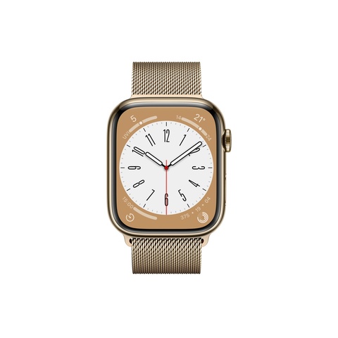 APPLE WATCH SERIES 8 GPS + CELLULAR 45MM GOLD STAINLESS STEEL CASE WITH GOLD MILANESE LOOP