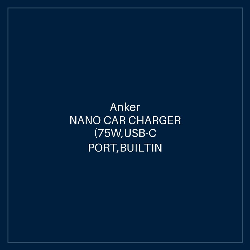 ANKER NANO CAR CHARGER (75W,USB-C PORT,BUILTIN -RETRACTABLE USB-C CABLE) GRAY