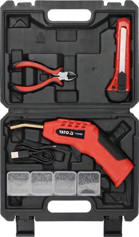 Cordless plastic welder with accessories
