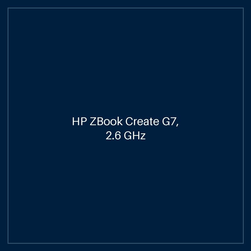 HP ZBook Create G7, 2.6 GHz Core i7-10750H, 6-core CPU, 5.0 GHz Turbo, 16GB DDR4-2933, 512GB NVMe SSD, NVIDIA RTX 2070 8GB Graphics, Backlit Keyboard, 15.6" IPS 1920 x 1080, B & O Audio, Windows 10 Pro