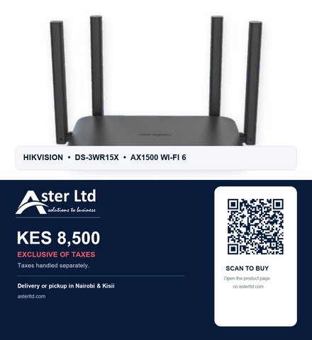Hikvision DS-3WR15X AX1500 Wi-Fi 6 Router