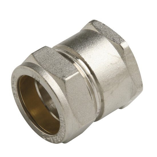 Female Coupling Nickel-Plated Brass Compression