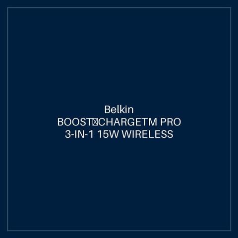 BELKIN BOOST↑CHARGETM PRO 3-IN-1 15W WIRELESS CHARGER WITH 15W MAGSAFE FOR APPLE, BLACK