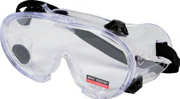 Safety goggles with indirect ventilatation