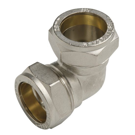 90° Elbow Nickel-Plated Brass Compression