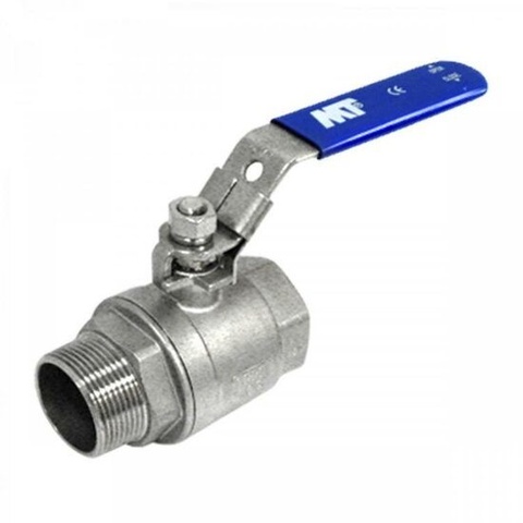 Two-Piece Stainless Steel Ball Valve M-F Threaded End Handle Color Blue