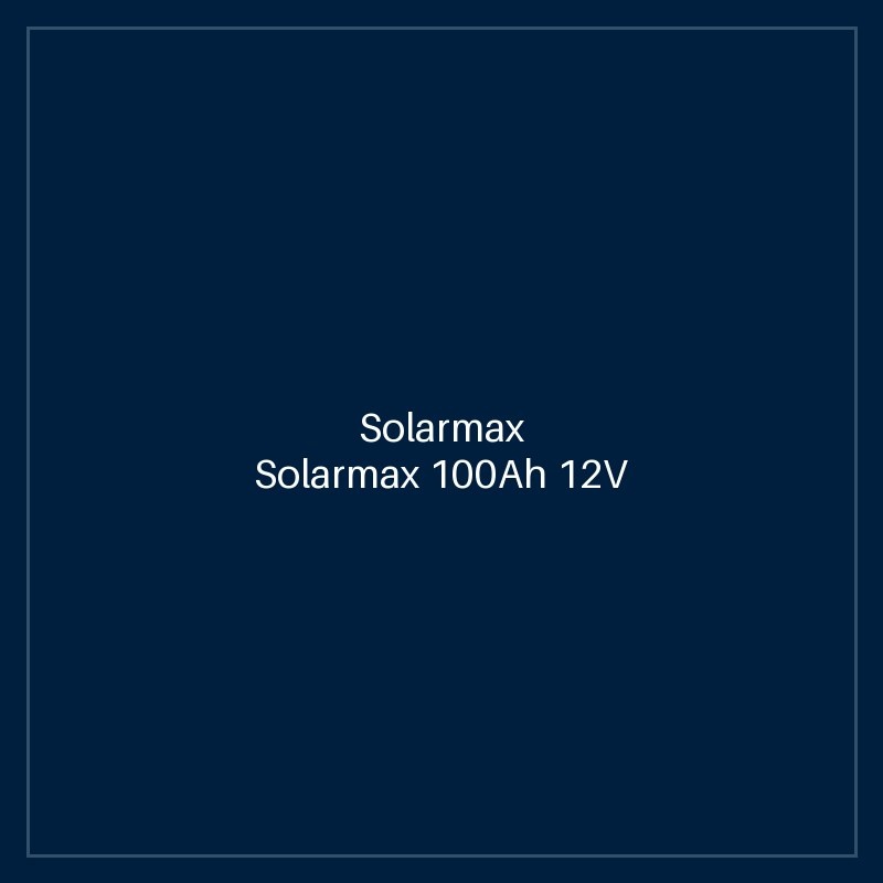 Solarmax 100Ah 12V Gel Battery