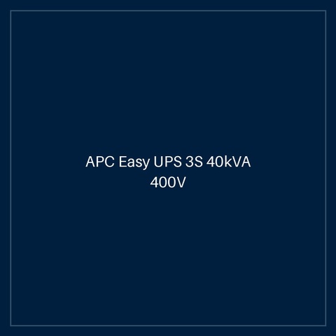 APC Easy UPS 3S 40kVA 400V 3:3 UPS, 4 internal 7Ah modular battery strings