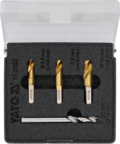 Spot weld drill bits set
