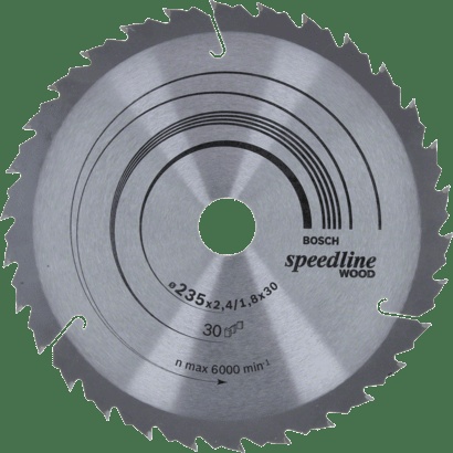 Bosch Circular Saw Blades: Speedline Wood, 235 mm x 30/25 mm x 2,6 mm, 30T