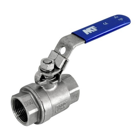 Two-Piece Stainless Steel Ball Valve F-F Threaded End Handle Color Blue