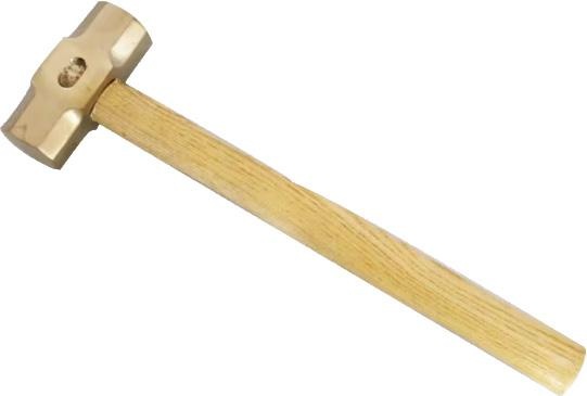 Non-sparking wooden handle ctagonal hammer