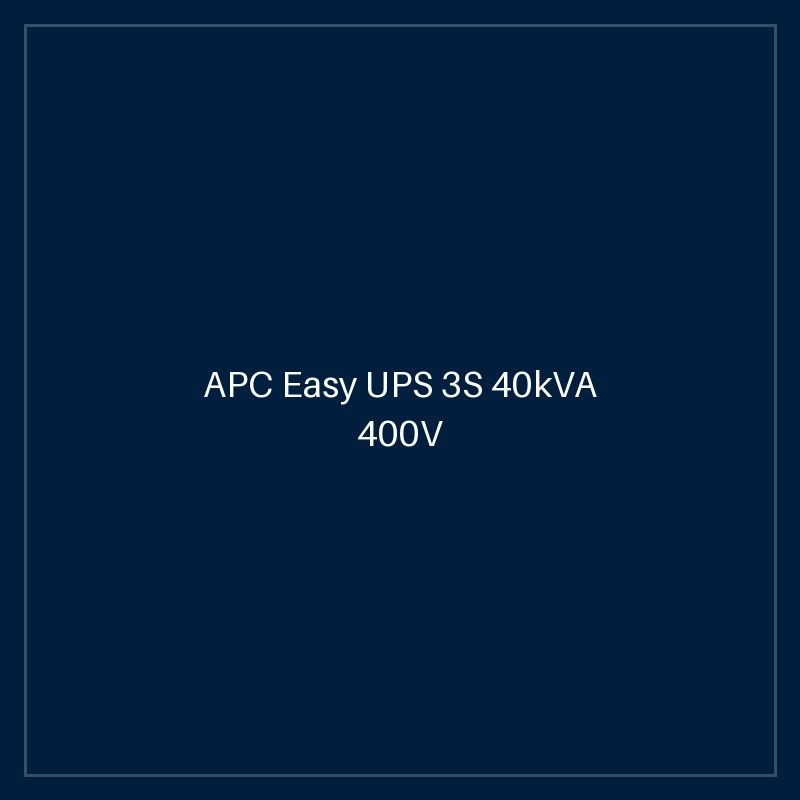 APC Easy UPS 3S 40kVA 400V 3:3 UPS, 4 internal 7Ah modular battery strings