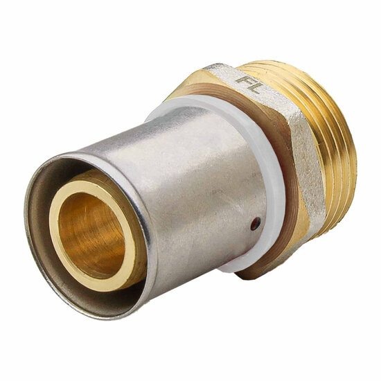 Straight Male Connector Multilayer Press Fitting U Profile White