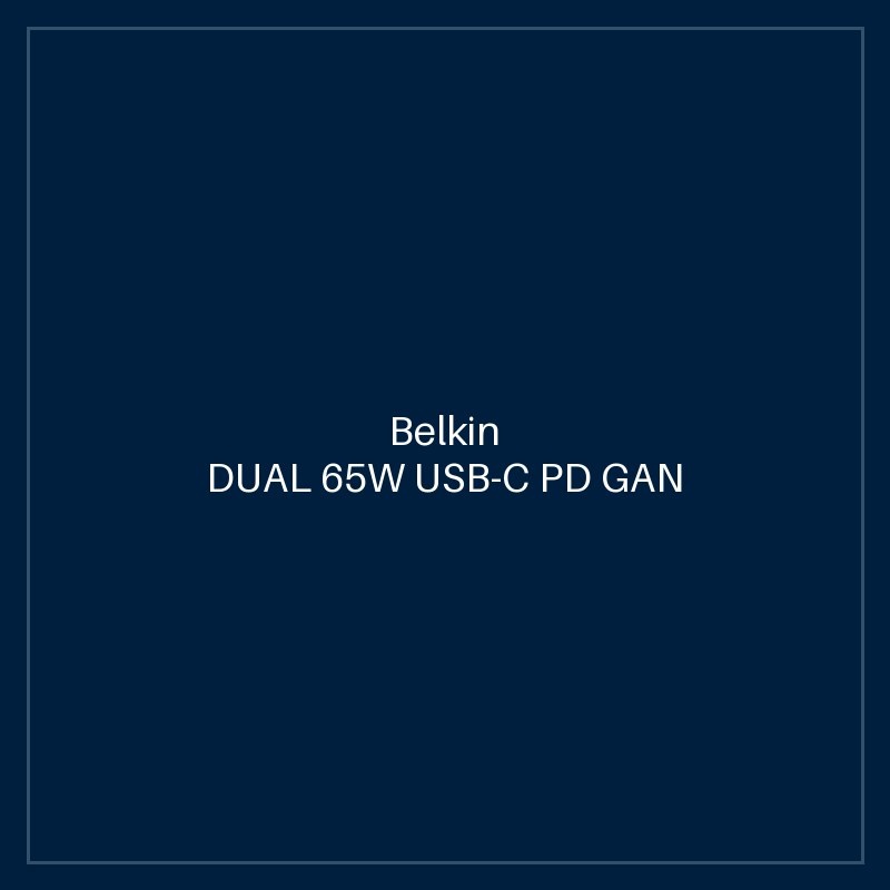BELKIN DUAL 65W USB-C PD GAN WALL CHARGER WITH PPS, 65W SINGLE PORT USE, PD 45W, PD 20W DUAL P