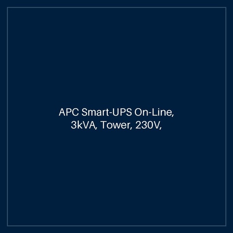APC Smart-UPS On-Line, 3kVA, Tower, 230V, 8x C13+2x C19 IEC outlets, SmartSlot, Extended runtime, W/O rail kit